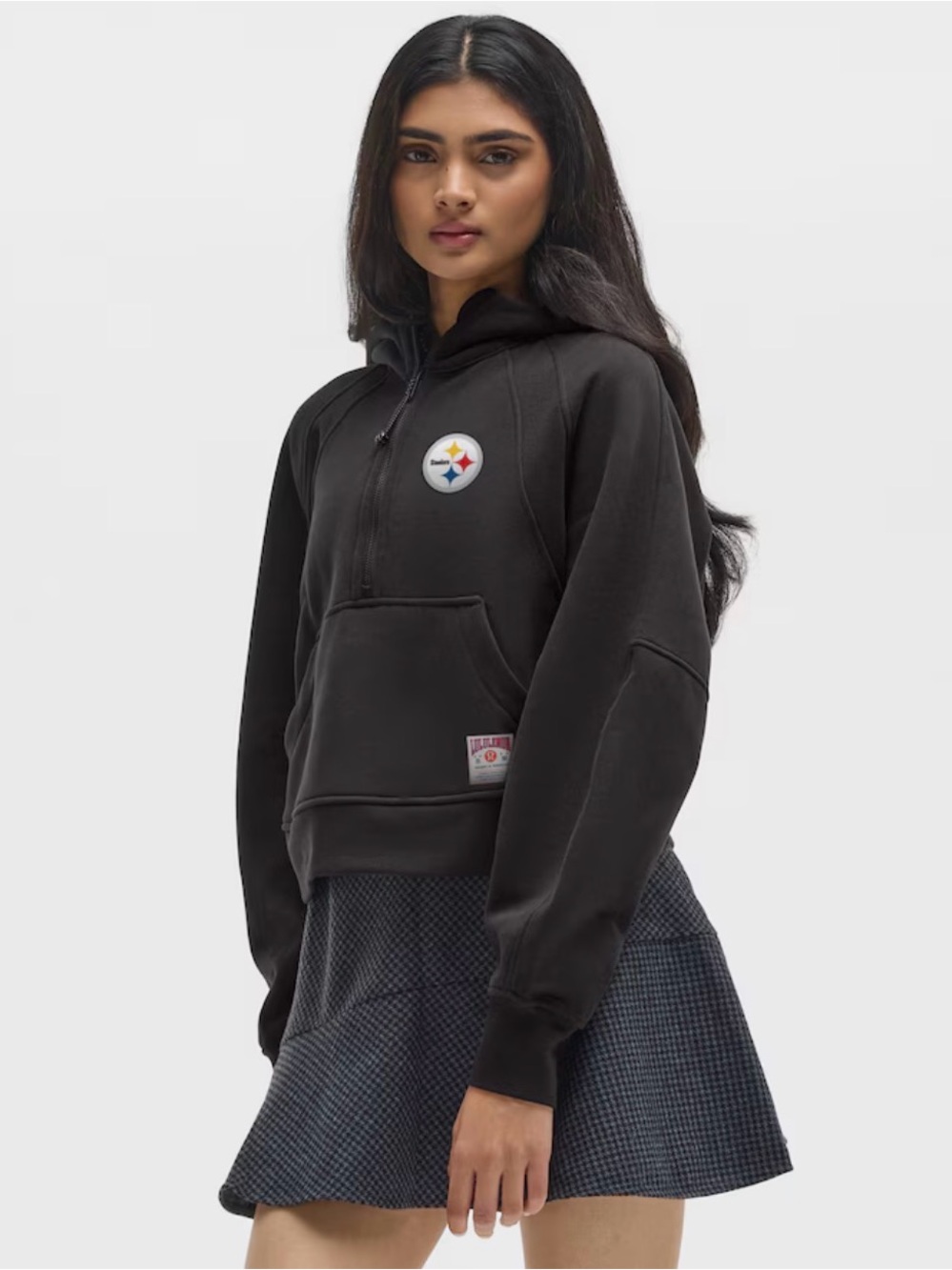 Lululemon Pittsburgh Steelers NFL Black Half-Zip Scuba Hoodie